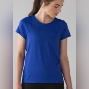Lululemon Mind Over Miles Short Sleeve Shirt Blue Size 8